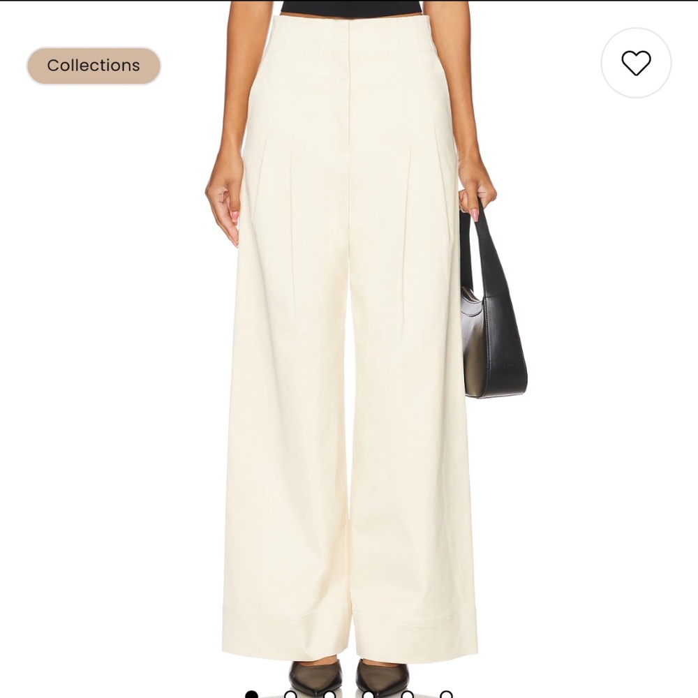 NWT ALC Bennett Pleated Wide Leg Pant in Beige- Size 6 - Picture 2 of 14
